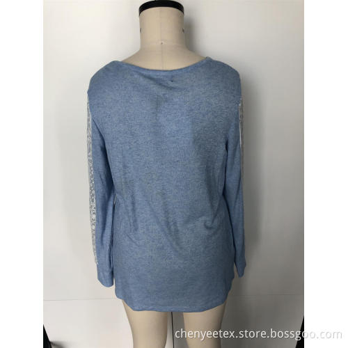 Sleeve stitching breathable long sleeve top